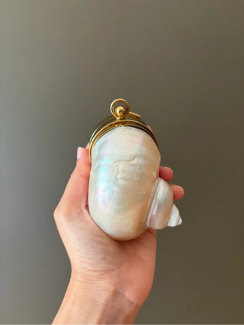 Gold and Cream Shell Clutch